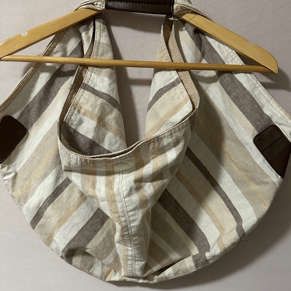 Striped Tan and Brown Women's Bag